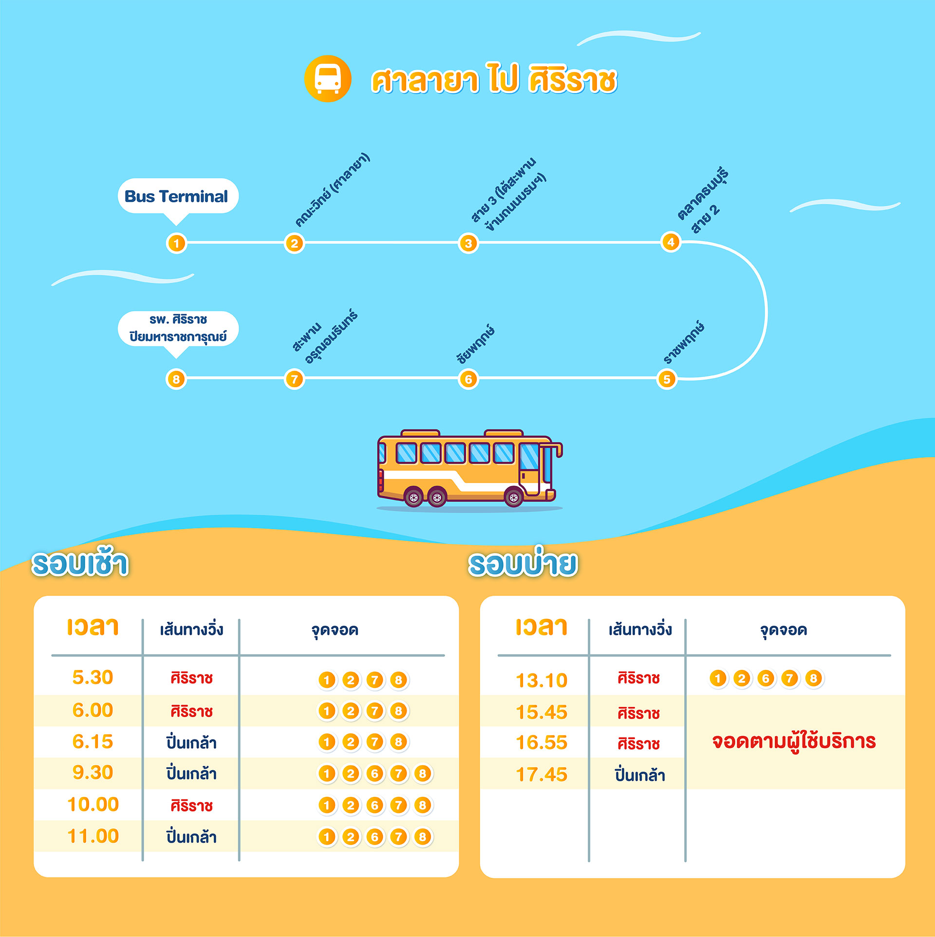 Salaya to Siriraj Schedule